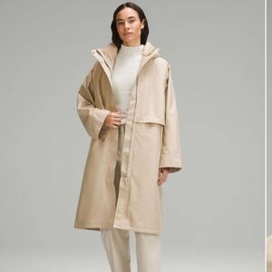 Lululemon 3-in-1 Rain Coat Insulated Trench Beige Size 10 Women's Large